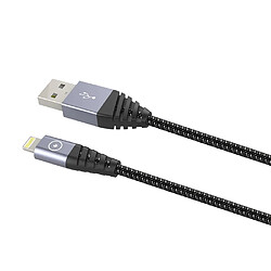 Tiger Câble Lightning vers USB 2.4A Power Ultra-résistant Charge Rapide 1,2m Gris