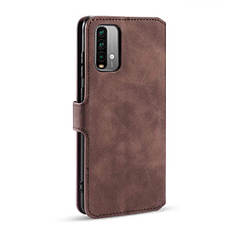 Dg.Ming Etui en PU Style rétro avec support café pour votre Xiaomi Redmi 9T/9 Power/Note 9 4G (Qualcomm Snapdragon 662)