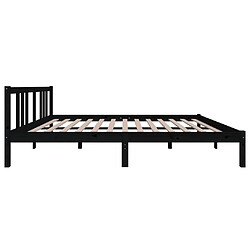 Acheter vidaXL Cadre de lit sans matelas noir bois massif 150x200 cm