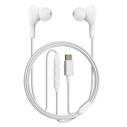 Écouteurs Filaires USB-C Intra-auriculaire Télécommande Magnétique 4Smarts Blanc