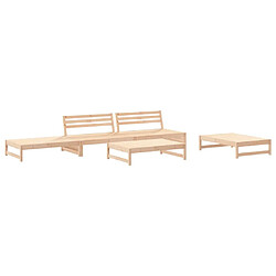 Avis Maison Chic Salon de jardin 5 pcs + coussins - Mobilier/Meubles de jardin - Table et chaises d'extérieur bois massif -MN98890