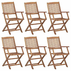 Maison Chic Lot de 6 Chaises pliables de jardin - Fauteuil d'extérieur Bois d'acacia solide -MN40334