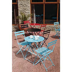 Table de Terrasse Bleu Turquoise en Acier Ronde 600 mm - Bolero