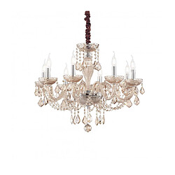 Ideal Lux Chandelier sans abats jours Rose Verre ambre 8 ampoules 71cm