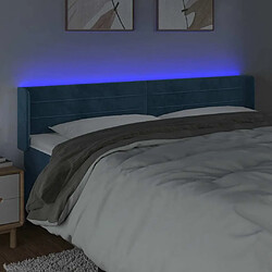 Acheter Maison Chic Tête de lit scandinave à LED,meuble de chambre Bleu foncé 203x16x78/88 cm Velours -MN73454