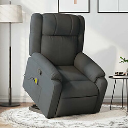 Maison Chic Fauteuil Relax pour salon, Fauteuil de massage inclinable Gris foncé Tissu -GKD30135