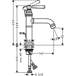 Mitigeur de lavabo HANSGROHE AXOR Montreux avec tirette et vidage chromé - 16515000