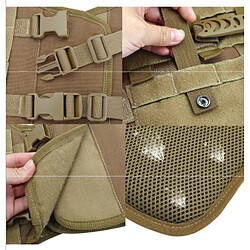 Avis Universal Chien tactique, laisse de serrage, chien militaire, téléphone portable, pas de traction, maillage d'entraînement, harnais pour chiens moyens et grands (gauche).