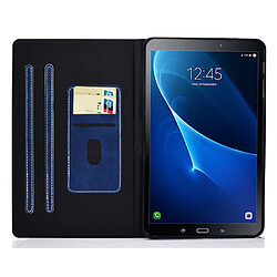 Etui en PU texture des veaux, antichoc avec support et porte-carte pour votre Samsung Galaxy Tab A 10.1 (2016) (T580/T585) - bleu