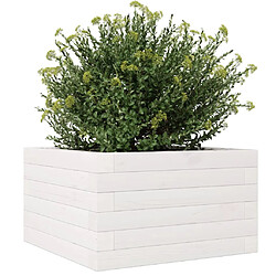 Avis vidaXL Jardinière blanc 40x40x23 cm bois de pin massif