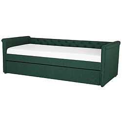 Acheter Beliani Lit gigogne en tissu vert foncé 90 x 200 cm LIBOURNE