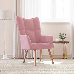 vidaXL Chaise de relaxation Rose Velours