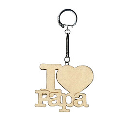 Porte-clés en bois I love Papa - Artémio