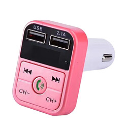 Acheter Prise en charge du transmetteur CarFM Bluetooth sans fil avec carte TF et chargeur double USB rose