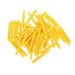 50x Arbres De Fléchettes 2BA Accessoires De Fléchettes Avec Anneaux De Protection 45 Mm Jaune pas cher