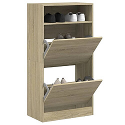 Maison Chic Armoire à chaussures | Meuble de rangement à chaussures Meuble d'Entrée chêne sonoma 60x34x116cm Bois d'ingénierie -MN16938