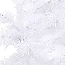 vidaXL Arbre de Noël artificiel d'angle LED et boules Blanc 150 cm PVC pas cher