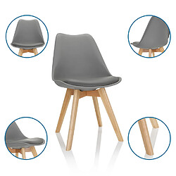 Siège visiteur / Chaise coque SCANDI Plastique gris Set dans un lot de 4 hjh OFFICE