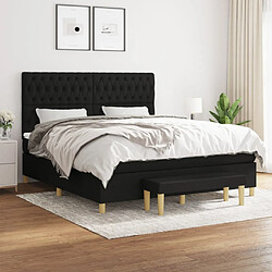 Maison Chic Lit Adulte - Lit simple Lit à sommier tapissier avec matelas moelleux - Meuble de Chambre - Noir 180x200 cm Tissu -MN95908