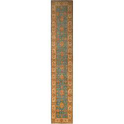 Vidal Tapis de couloir en laine 448x78 bleu Ziegler