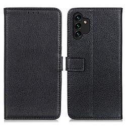 Etui en PU texture litchi, absorption magnétique noir pour Samsung Galaxy A13 4G