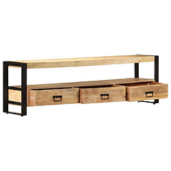 Avis Maison Chic Meuble TV scandinave - Banc TV pour salon 150x30x45 cm Bois solide de manguier -MN19200