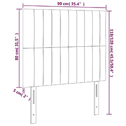 vidaXL Tête de lit à LED Taupe 90x5x118/128 cm Tissu pas cher