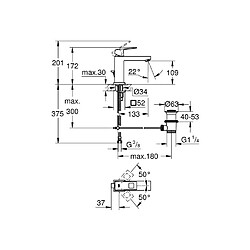 GROHE Mitigeur lavabo Eurocube 23445000