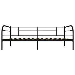 Avis vidaXL Cadre de lit de repos sans matelas noir métal 90x200 cm