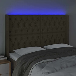 Acheter Maison Chic Tête de lit scandinave à LED,meuble de chambre Taupe 163x16x118/128 cm Tissu -MN20639