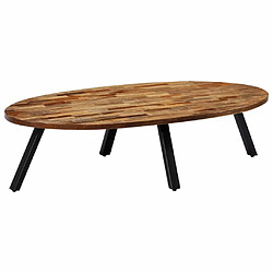 vidaXL Table basse Teck recyclé massif Ovale 120 x 60 x 30 cm