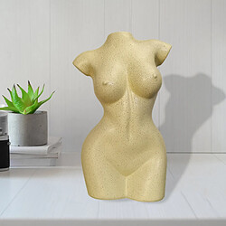 Corps Féminin Vase Résine Pot De Fleur Femmes Statues Bureau Ornement Décor Jaune 12.5x9.5x20cm pas cher