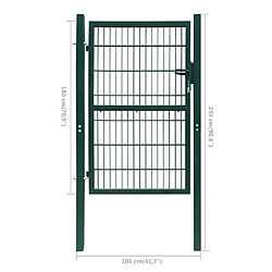 vidaXL Portillon 2D (simple) Vert 106x230 cm pas cher