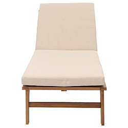 Avis Mendler Bain de soleil HWC-N48, Bain de soleil de jardin Relax chaise longue, bois massif acacia certifié MVG ~ coussin crème-beige