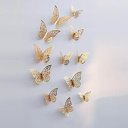 Avis Universal 12PCS 3D papillon en métal, décoration murale feuille d'or