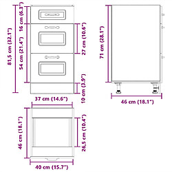 vidaXL Armoire de cuisine Kalmar noir bois d'ingénierie pas cher