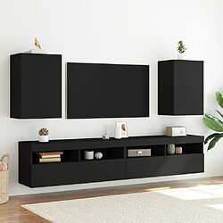 Avis vidaXL Meuble TV mural noir 40,5x30x60 cm bois d'ingénierie