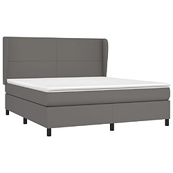 Avis Maison Chic Lit Adulte - Lit simple Lit à sommier tapissier avec matelas moelleux - Meuble de Chambre - Gris 180x200 cm Similicuir -MN99834