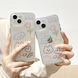 Avis GUPBOO Étui pour iPhone11ProMax Graffiti ligne nuage ours mignon étui pour téléphone portable transparent