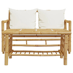 Avis vidaXL Salon de jardin 2 pcs avec coussins bambou