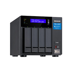 QNAP TVS-472XT-I3-4G 4-Bay NAS i3-8100T TVS-472XT-I3-4G 4-Bay NAS Intel Core i3-8100T 4core 3.1GHz 4Go 4x2.5/3.5p SATA HDD/SSD + 2xM.2 PCIe SSD slot 2xGbE LAN