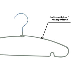 MSV Lot de 10 cintres en métal plastifié antiglisse