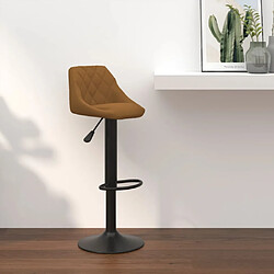 vidaXL Tabouret de bar Marron Velours