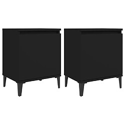 Maison Chic Lot de 2 Tables de chevet,Table de nuit,Table d'appoint pour salon avec pieds en métal Noir 40x30x50 cm -MN97045