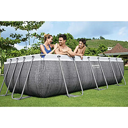 Acheter Bestway Piscine tubulaire rectangle power steel 4.04 x 2.01 x h.1.00 m - motif rotin gris