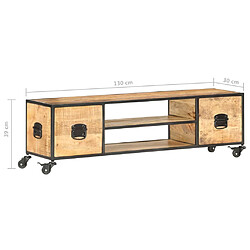 vidaXL Meuble TV 130x30x39 cm Bois massif de manguier pas cher