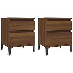 Maison Chic Lot de 2 Tables de chevet - Tables de Nuit Chêne marron 40x35x50 cm