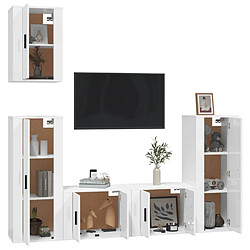 Avis Maison Chic Ensemble de meubles TV 5 pcs pour salon - Blanc brillant Bois d'ingénierie -MN11888