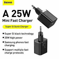 Chargeur mural Baseus TZCCSUP-L01 Noir pas cher