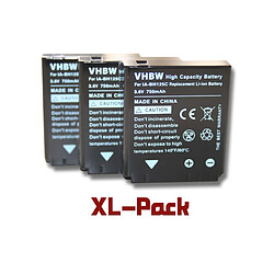 Vhbw Set de 3 batteries 750mAh pour caméscope Samsung HMX-R10 Pentax Optio X90 Sigma DP1 DP2 DP3 Merrill Kodak PIXPRO SP1 PIXPRO SP1 HD SP1-YL3